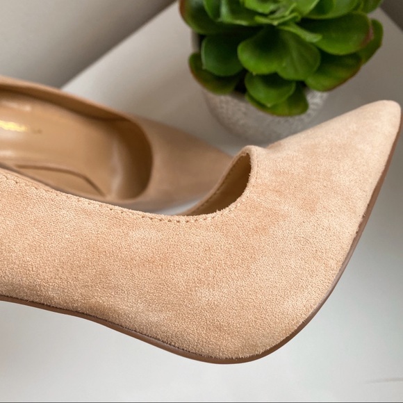 👡 TAN FAUX SUEDE POINTED TOE CLASSIC HIGH HEELS! - Picture 6 of 12